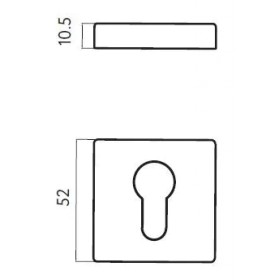 Накладка под евроцилиндр ARCHIE VERGE CL-L 9 матовый хром