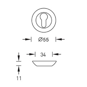 Накладка круглая под евроцилиндр CL I матовое золото