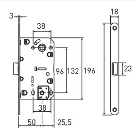 Защелка врезная магнитная под ключевой цилиндр LM 5212OL AB/ACF антич. бронза / античный кофе