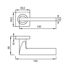 Межкомнатная дверная ручка Archie Esta S040 44BL матовый черный-foto2