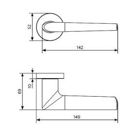 Межкомнатная дверная ручка Archie Sillur на круглой накладке BARRERA M.BLACK матовый черный/платиново-серый-foto2