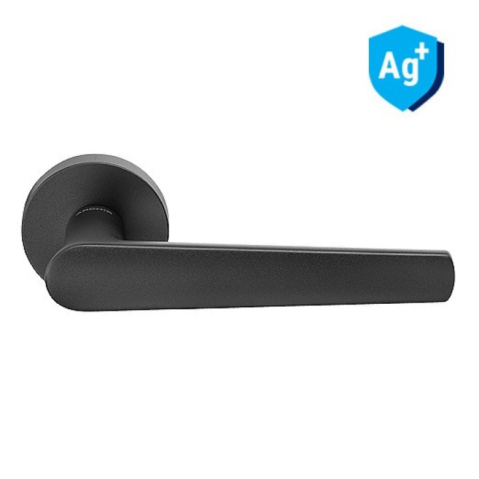 Межкомнатная дверная ручка Archie Sillur на круглой накладке ESCUDO M.BLACK матовый черный Межкомнатная дверная ручка Archie Sillur на круглой накладке ESCUDO M.BLACK матовый черный