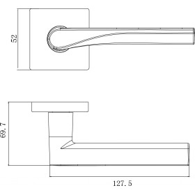 Ручка дверная Archie VERGE на тонкой квадратной розетке L040 71BL Матовый черный