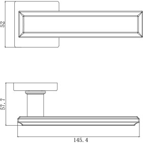 Ручка дверная Archie VERGE на тонкой квадратной розетке L040 56IMP Императорское золото
