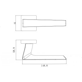 Ручка дверная Archie VERGE на тонкой квадратной розетке L040 120IMP Императорское золото
