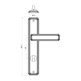 Дверная ручка Archie Genesis SABIO IMP. GOLD (OL) императорское золото на планке под фиксатор-foto2