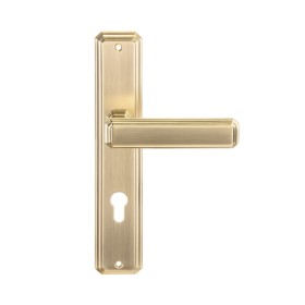 Дверная ручка Archie Genesis SABIO IMP. GOLD (CL) императорское золото на планке под ключевой цилиндр Дверная ручка Archie Genesis SABIO IMP. GOLD (CL) императорское золото на планке под ключевой цилиндр