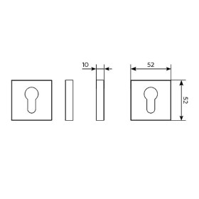 Накладка квадратная под цилиндр Archie SILLUR CL-L M.BLACK матовый черный