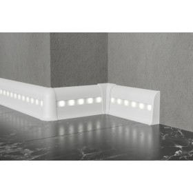 Алюминиевый плинтус Fezard ALP-C65-led белый