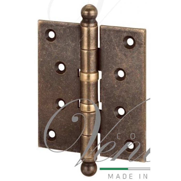 Петля дверная с декоративным колпачком ALDEGHI 102x76x3 матовая бронза