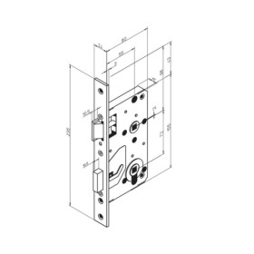 Симметричный врезной замок для дверей туалетных комнат Abloy 4207