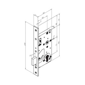 Симметричный врезной замок с прямым ригелем Abloy 4208