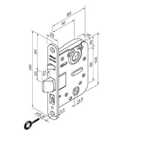 Цилиндровый врезной замок с автоматическим запиранием ригеля Abloy LC100