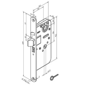 Цилиндровый врезной замок с автоматическим запиранием ригеля Abloy LC102