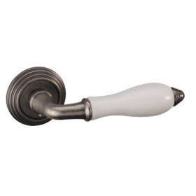 Межкомнатная дверная ручка Adden Bau PORCELLANA V214 AGED SILVER состаренное серебро/керамика