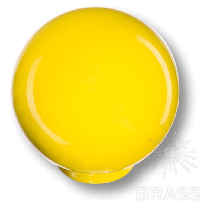 626AM2 Ручка кнопка детская коллекция , выполнена в форме шара, желтый глянцевый