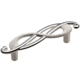 Ручка-скоба 64мм (левая) отделка серебро лунное