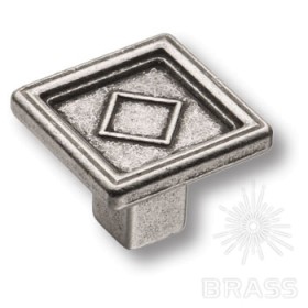 15.320.00.16 Ручка кнопка квадратная классика, старое серебро 15.320.00.16 Ручка кнопка квадратная классика, старое серебро