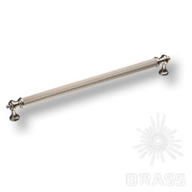 2512-016-224 Ручка скоба латунь современная классика глянцевый никель 224 мм 2512-016-224 Ручка скоба латунь современная классика глянцевый никель 224 мм