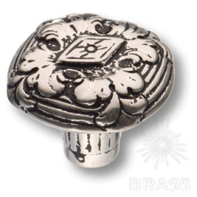 15.908.35.27 Ручка кнопка классика, античное глянцевое серебро 15.908.35.27 Ручка кнопка классика, античное глянцевое серебро