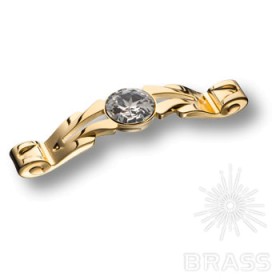 15.166.96.SWA.19 Ручка скоба с кристаллами Swarovski эксклюзивная коллекция, глянцевое золото 96 мм 15.166.96.SWA.19 Ручка скоба с кристаллами Swarovski эксклюзивная коллекция, глянцевое золото 96 мм