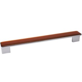 Ручка-скоба 192-224мм отделка хром глянец + тёмно-оранжевая смола Ручка-скоба 192-224мм отделка хром глянец + тёмно-оранжевая смола