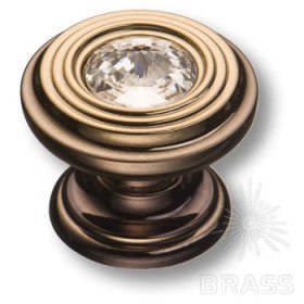 9952-771 Ручка кнопка с кристаллом Swarovski эксклюзивная коллекция, старая бронза 9952-771 Ручка кнопка с кристаллом Swarovski эксклюзивная коллекция, старая бронза