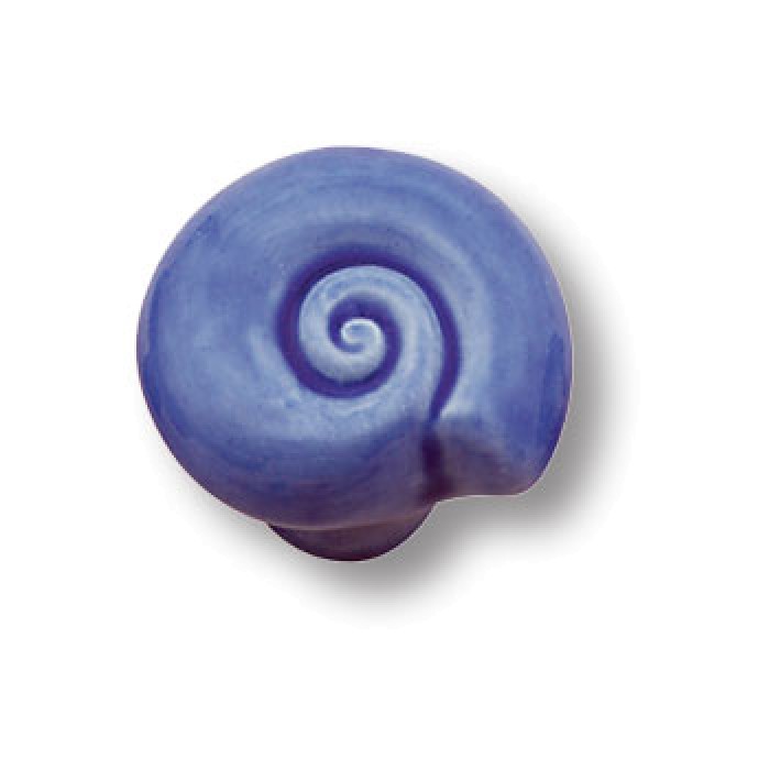319M1 Ручка кнопка ракушка керамическая морская коллекция, синий