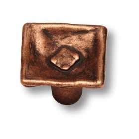 1560.0025.005 Ручка кнопка квадратная современная классика, старая медь 1560.0025.005 Ручка кнопка квадратная современная классика, старая медь