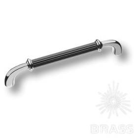 362160MP02PC02 Ручка скоба модерн глянцевый хром с черной вставкой 160 мм 362160MP02PC02 Ручка скоба модерн глянцевый хром с черной вставкой 160 мм