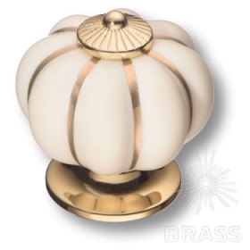 S-101 GOLD CREAM Ручка кнопка керамика с металлом, молочный/глянцевое золото S-101 GOLD CREAM Ручка кнопка керамика с металлом, молочный/глянцевое золото