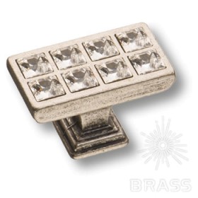 15.349.00.SWA.16 Ручка кнопка с кристаллами Swarovski эксклюзивная коллекция, старое серебро