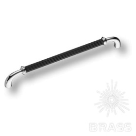 362224MP02PC02 Ручка скоба модерн глянцевый хром с черной вставкой 224 мм 362224MP02PC02 Ручка скоба модерн глянцевый хром с черной вставкой 224 мм