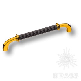 362160MP11PC02 Ручка скоба модерн глянцевое золото с черной вставкой 160 мм 362160MP11PC02 Ручка скоба модерн глянцевое золото с черной вставкой 160 мм