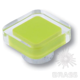 697VE Ручка кнопка квадратная модерн, салатовый 697VE Ручка кнопка квадратная модерн, салатовый