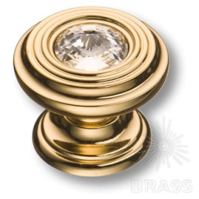 9952-100 Ручка кнопка с кристаллом Swarovski эксклюзивная коллекция, глянцевое золото 9952-100 Ручка кнопка с кристаллом Swarovski эксклюзивная коллекция, глянцевое золото