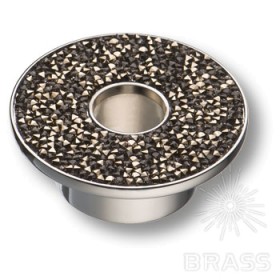 STONE32/CP-SW/A Ручка кнопка c графитовыми кристаллами Swarovski, глянцевый хром 32 мм STONE32/CP-SW/A Ручка кнопка c графитовыми кристаллами Swarovski, глянцевый хром 32 мм
