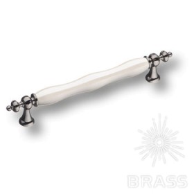 1670-70-160-L PEARL Ручка скоба керамика с металлом, перламутровый/графит 160 мм 1670-70-160-L PEARL Ручка скоба керамика с металлом, перламутровый/графит 160 мм