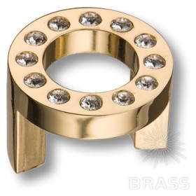 CENTER/P-G Ручка кнопка c кристаллами Swarovski, глянцевое золото CENTER/P-G Ручка кнопка c кристаллами Swarovski, глянцевое золото