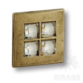 7164.0038.002 Ручка кнопка с кристаллами Swarovski эксклюзивная коллекция, старая бронза 7164.0038.002 Ручка кнопка с кристаллами Swarovski эксклюзивная коллекция, старая бронза