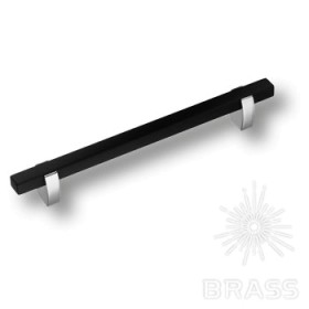 765-160-Chrome-Matt Black Ручка скоба глянцевый хром с чёрной матовой вставкой 160 мм 765-160-Chrome-Matt Black Ручка скоба глянцевый хром с чёрной матовой вставкой 160 мм