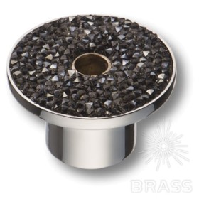 STONE16/CP-SW/A Ручка кнопка c графитовыми кристаллами Swarovski, глянцевый хром 16 мм STONE16/CP-SW/A Ручка кнопка c графитовыми кристаллами Swarovski, глянцевый хром 16 мм