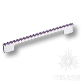 182160MP02PL10 Ручка скоба модерн глянцевый хром с фиолетовой вставкой 160 мм 182160MP02PL10 Ручка скоба модерн глянцевый хром с фиолетовой вставкой 160 мм