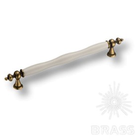 1670-40-192-000 Ручка скоба керамика с металлом, белый/старая бронза 192 мм 1670-40-192-000 Ручка скоба керамика с металлом, белый/старая бронза 192 мм