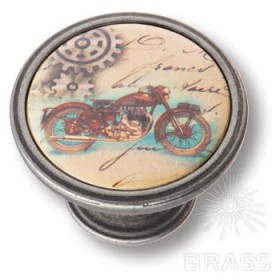 550PT34 Ручка кнопка - CLASSIC BIKES, старое серебро 550PT34 Ручка кнопка - CLASSIC BIKES, старое серебро