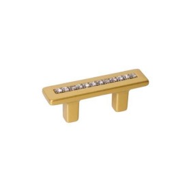 Ручка-скоба 32мм отделка золото матовое + горный хрусталь Ручка-скоба 32мм отделка золото матовое + горный хрусталь