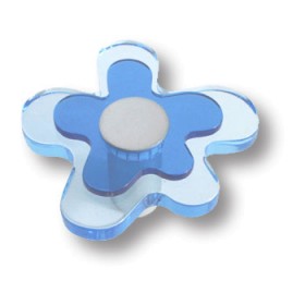 678AZ Ручка кнопка детская, цветок голубой 678AZ Ручка кнопка детская, цветок голубой