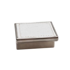 Ручка-скоба 32мм отделка никель глянец + белый (крокодил) Ручка-скоба 32мм отделка никель глянец + белый (крокодил)