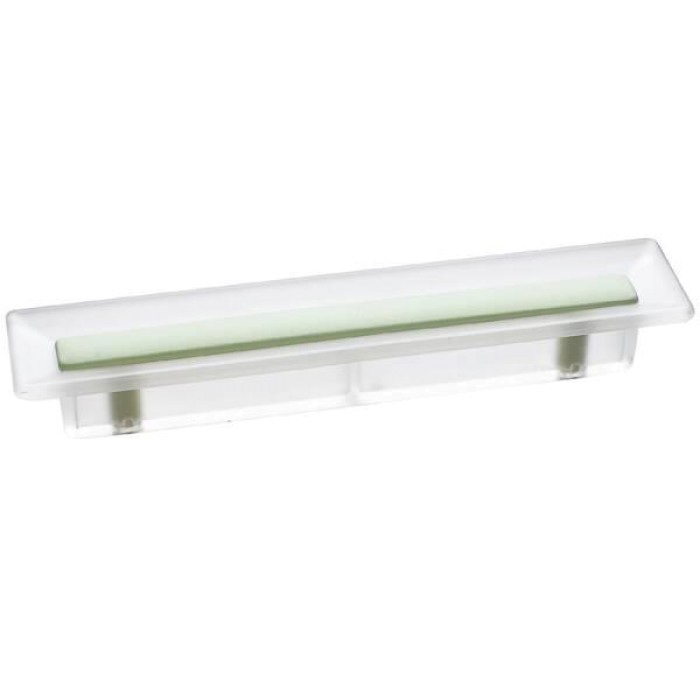 Ручка-скоба 96мм отделка транспарент матовый + светло-зелёный