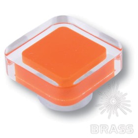 697NA Ручка кнопка квадратная модерн, оранжевый 697NA Ручка кнопка квадратная модерн, оранжевый